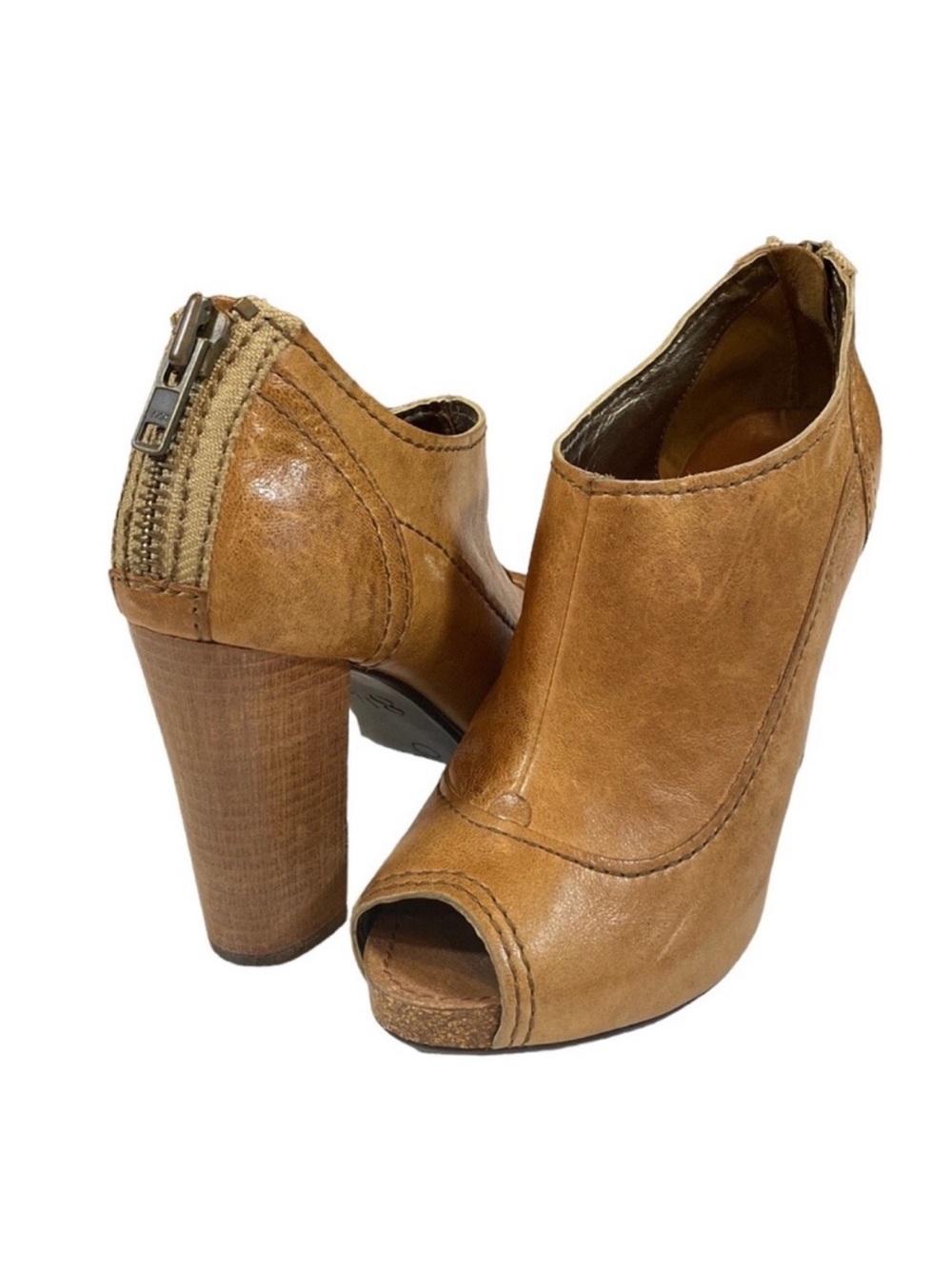 Apepazza Leather Open Toe Ankle Boots